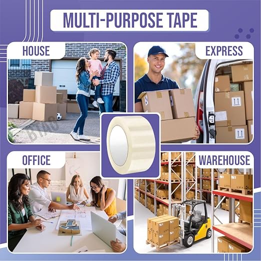 CRAE Transparent Packaging Cello Tape For Office, Home and E-Commerce Packing | 100M