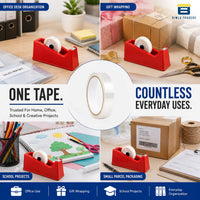 CRAE Transparent Packaging Cello Tape For Office, Home and E-Commerce Packing | 100M