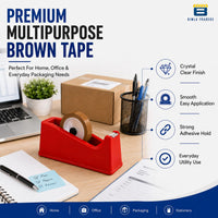 CRAE Brown Packaging Cello Tape For Office, Home and E-Commerce Packing | 100M