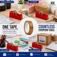 CRAE Brown Packaging Cello Tape For Office, Home and E-Commerce Packing | 100M
