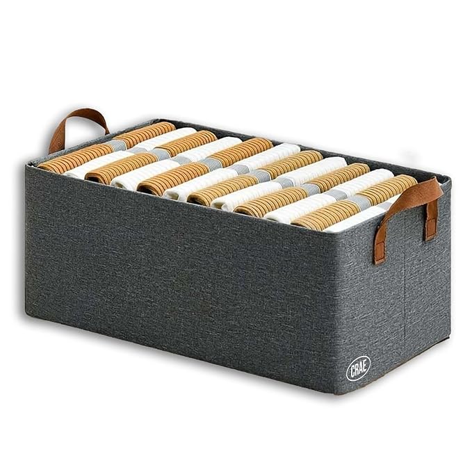 Crae Clothes, Foldable Clothes Storage Baskets for Wardrobe, Books, Saree, Shirts, Stationery Paper, Document Toy, with Handles |