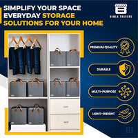 Crae Clothes, Foldable Clothes Storage Baskets for Wardrobe, Books, Saree, Shirts, Stationery Paper, Document Toy, with Handles |