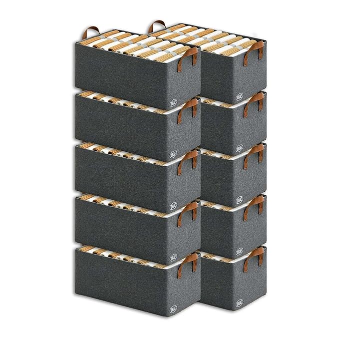 Crae Clothes, Foldable Clothes Storage Baskets for Wardrobe, Books, Saree, Shirts, Stationery Paper, Document Toy, with Handles |