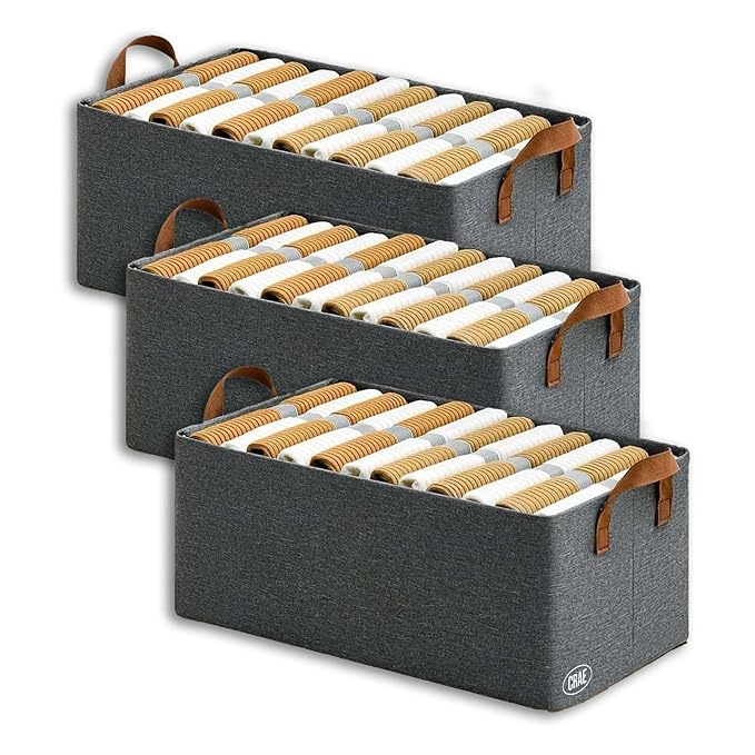 Crae Clothes, Foldable Clothes Storage Baskets for Wardrobe, Books, Saree, Shirts, Stationery Paper, Document Toy, with Handles |