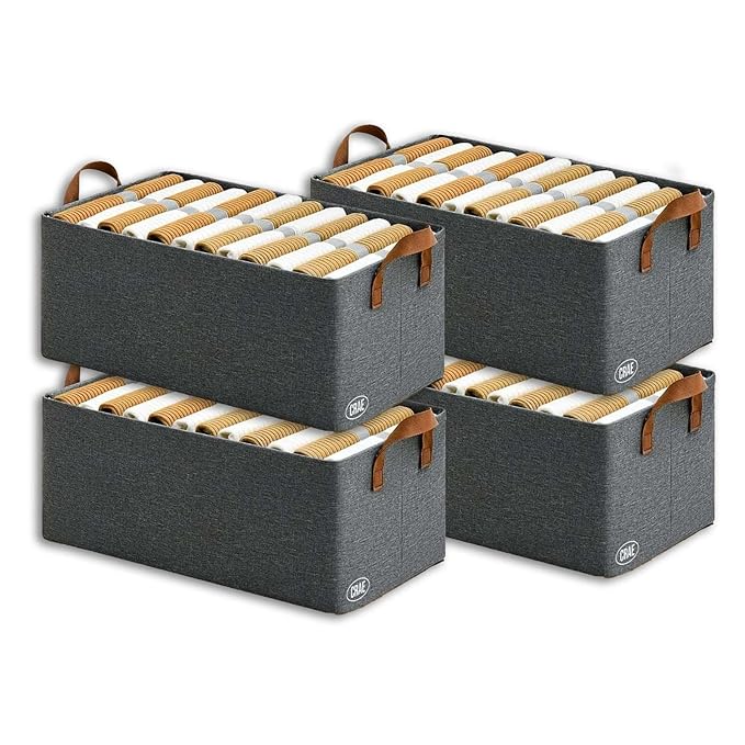 Crae Clothes, Foldable Clothes Storage Baskets for Wardrobe, Books, Saree, Shirts, Stationery Paper, Document Toy, with Handles |