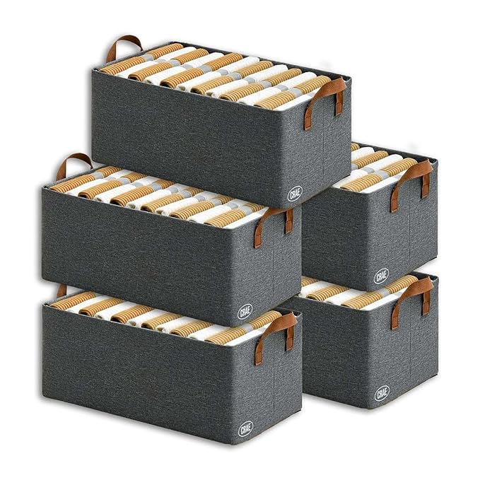 Crae Clothes, Foldable Clothes Storage Baskets for Wardrobe, Books, Saree, Shirts, Stationery Paper, Document Toy, with Handles |
