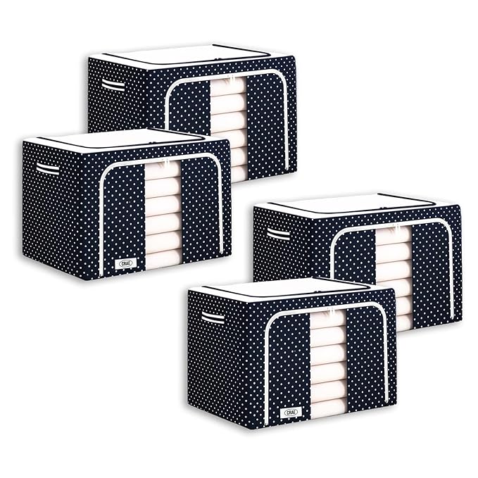 Crae Clothes, Foldable Clothes Storage Baskets for Wardrobe, Books, Saree, Shirts, Stationery Paper, Document Toy, with Handles |