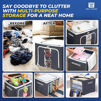 Crae Clothes, Foldable Clothes Storage Baskets for Wardrobe, Books, Saree, Shirts, Stationery Paper, Document Toy, with Handles |