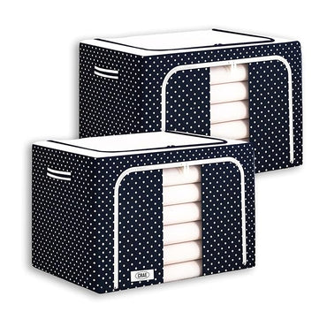 Crae Clothes, Foldable Clothes Storage Baskets for Wardrobe, Books, Saree, Shirts, Stationery Paper, Document Toy, with Handles |