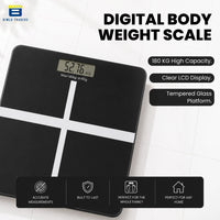 Bimla Traders Premium Digital Body Weight Scale | 26×26 cm Wide Platform | Clear LCD Display | Anti-Skid Base | 180 kg Capacity Cross Design