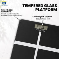 Bimla Traders Premium Digital Body Weight Scale | 26×26 cm Wide Platform | Clear LCD Display | Anti-Skid Base | 180 kg Capacity Cross Design