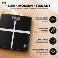 Bimla Traders Premium Digital Body Weight Scale | 26×26 cm Wide Platform | Clear LCD Display | Anti-Skid Base | 180 kg Capacity Cross Design