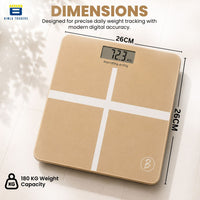 Bimla Traders Premium Digital Body Weight Scale | 26×26 cm Wide Platform | Clear LCD Display | Anti-Skid Base | 180 kg Capacity Cross Design
