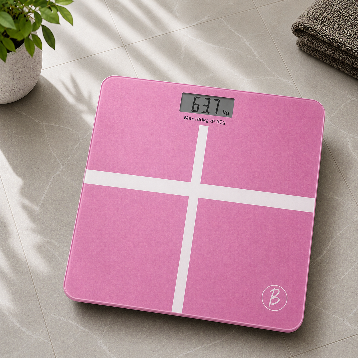 Bimla Traders Premium Digital Body Weight Scale | 26×26 cm Wide Platform | Clear LCD Display | Anti-Skid Base | 180 kg Capacity Cross Design