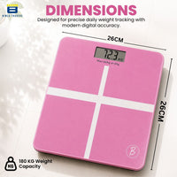 Bimla Traders Premium Digital Body Weight Scale | 26×26 cm Wide Platform | Clear LCD Display | Anti-Skid Base | 180 kg Capacity Cross Design