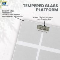 Bimla Traders Premium Digital Body Weight Scale | 26×26 cm Wide Platform | Clear LCD Display | Anti-Skid Base | 180 kg Capacity Cross Design