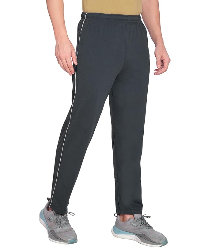 Btag Mens Regular Fit Comfortable Cotton Track Pants with Both Side Zipper Pocket