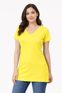 Bumchums Women's Cotton Stretch Regular Fit V Neck Half Sleeve T-Shirt | Women t Shirts for Formal, Casual, Office, Date, Outing, Party Tops