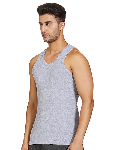 Dixcy Scott Men's Super Combed Cotton Round Neck Sleeveless Vest | Tag Free Comfort & Smartskin Technology