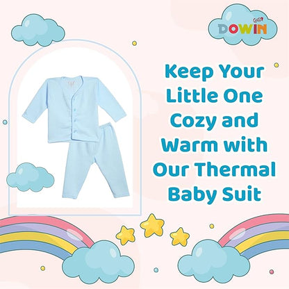 Dowin Winter Warmth Front Open Thermal Baby Suit for Winter Assorted | Pack of 3