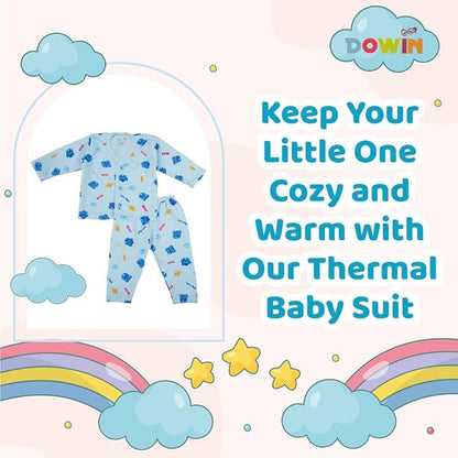 Dowin Winter Warmth Front Open Thermal Baby Suit for Winter Assorted | Pack of 3