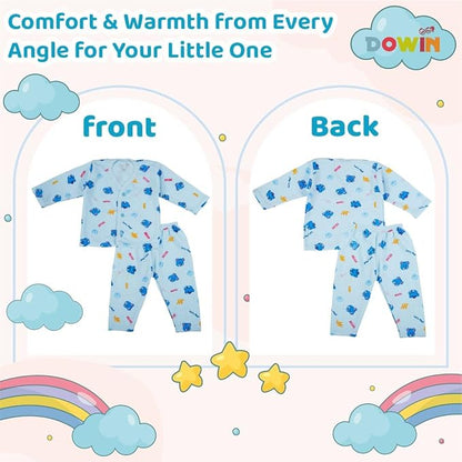 Dowin Winter Warmth Front Open Thermal Baby Suit for Winter Assorted | Pack of 3