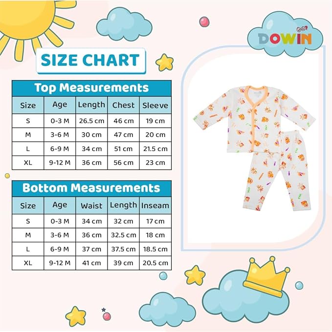 Dowin Winter Warmth Front Open Thermal Baby Suit for Winter Assorted | Pack of 3