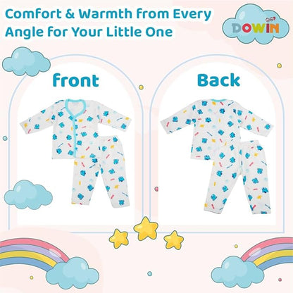 Dowin Winter Warmth Front Open Thermal Baby Suit for Winter Assorted | Pack of 3