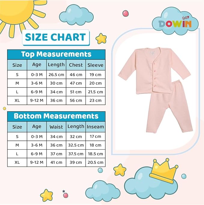 Dowin Winter Warmth Front Open Thermal Baby Suit for Winter Assorted | Pack of 3