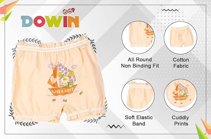 Dowin Boys and Girls 100% Cotton Bloomers(Pack of 6)