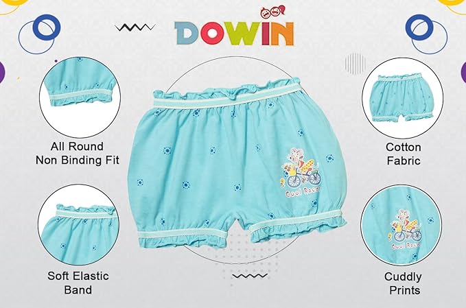 Dowin Boys and Girls 100% Cotton Bloomers(Pack of 3)