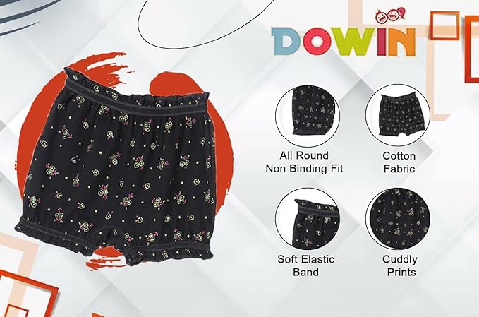 Dowin Boys and Girls 100% Cotton Bloomers(Pack of 3)