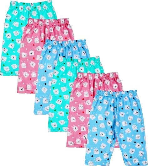 Dowin Unisex- Baby Cotton Solid Pajama Bottom (Pack of 6)