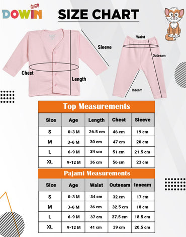 Dowin Winter Warmth Front Open Thermal Baby Suit for Winter Assorted | Pack of 3