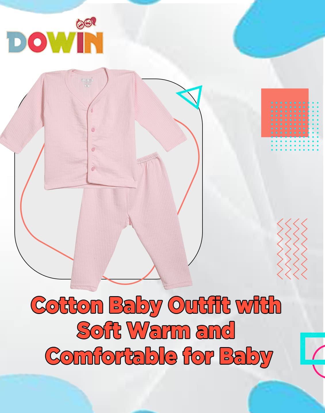Dowin Winter Warmth Front Open Thermal Baby Suit for Winter Assorted | Pack of 3