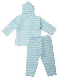 Dowin Thermal Front Open Polyfill Baby Hoddie and Pajami Suit for Winters