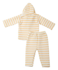 Dowin Thermal Front Open Polyfill Baby Hoddie and Pajami Suit for Winters
