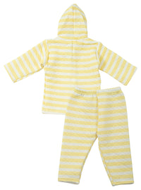 Dowin Thermal Front Open Polyfill Baby Hoddie and Pajami Suit for Winters