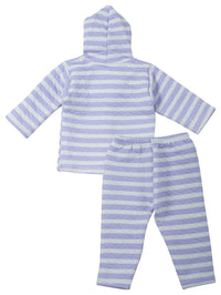 Dowin Thermal Front Open Polyfill Baby Hoddie and Pajami Suit for Winters