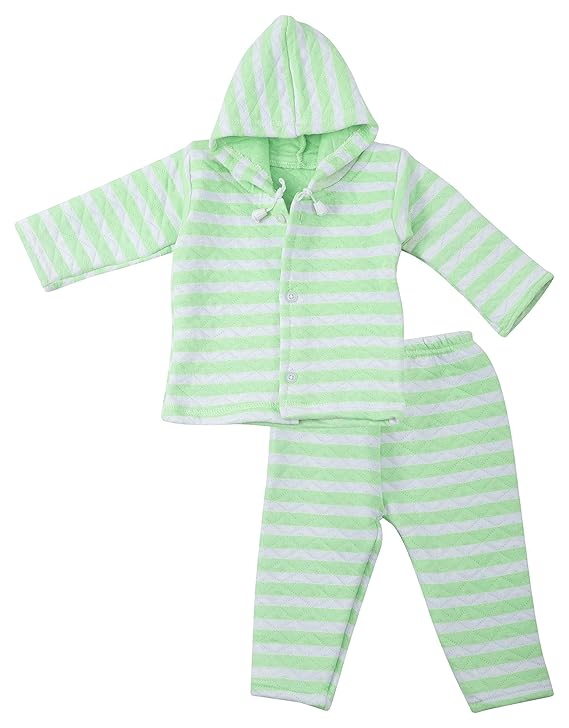 Dowin Thermal Front Open Polyfill Baby Hoddie and Pajami Suit for Winters
