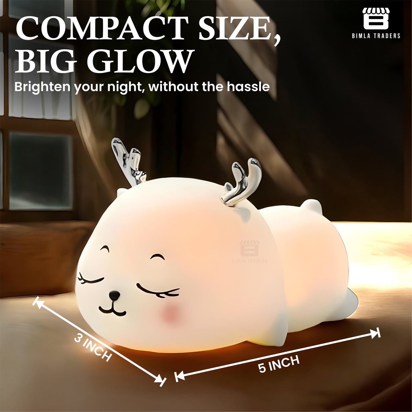 Deer Silicone Lamp for Baby, Boys & Girls Bedroom, Home Decoration
