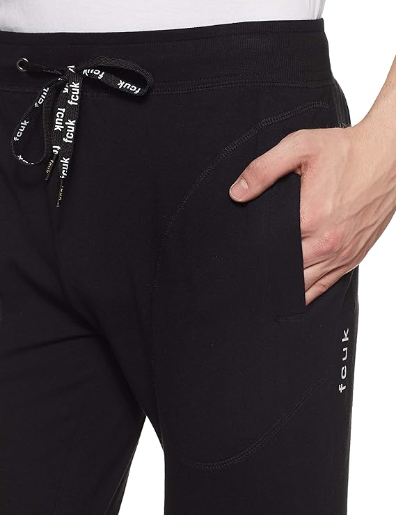 FCUK Mens 3 Pocket Solid Track Pants