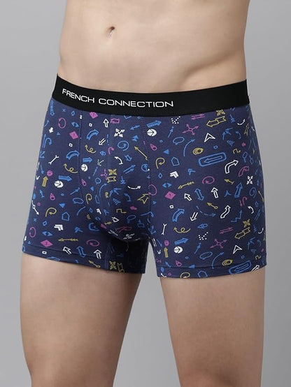 FCUK Mens Cotton Printed Trunk