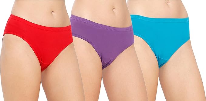 VIP Feelings Amelie Women's Cotton Inner Elastic Hipster Panty(Pack of 3)