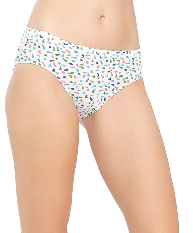 VIP Feelings Amelie Women's Cotton Inner Elastic Hipster Panty(Pack of 3) Printed