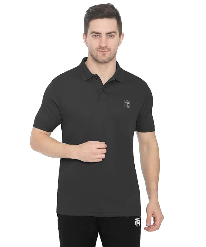 Genx Men's Solid Regular Fit Polo Shirt