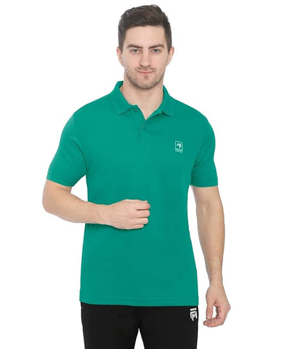 Genx Men's Solid Regular Fit Polo Shirt