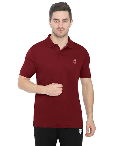 Genx Men's Solid Regular Fit Polo Shirt