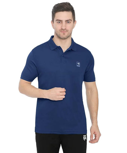 Genx Men's Solid Regular Fit Polo Shirt