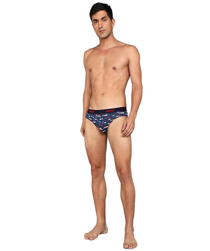 Genx Men's Cotton Regular All Over Print Briefs (Pack of 4) Printed